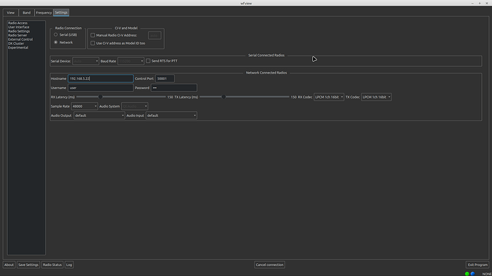 WFView settings